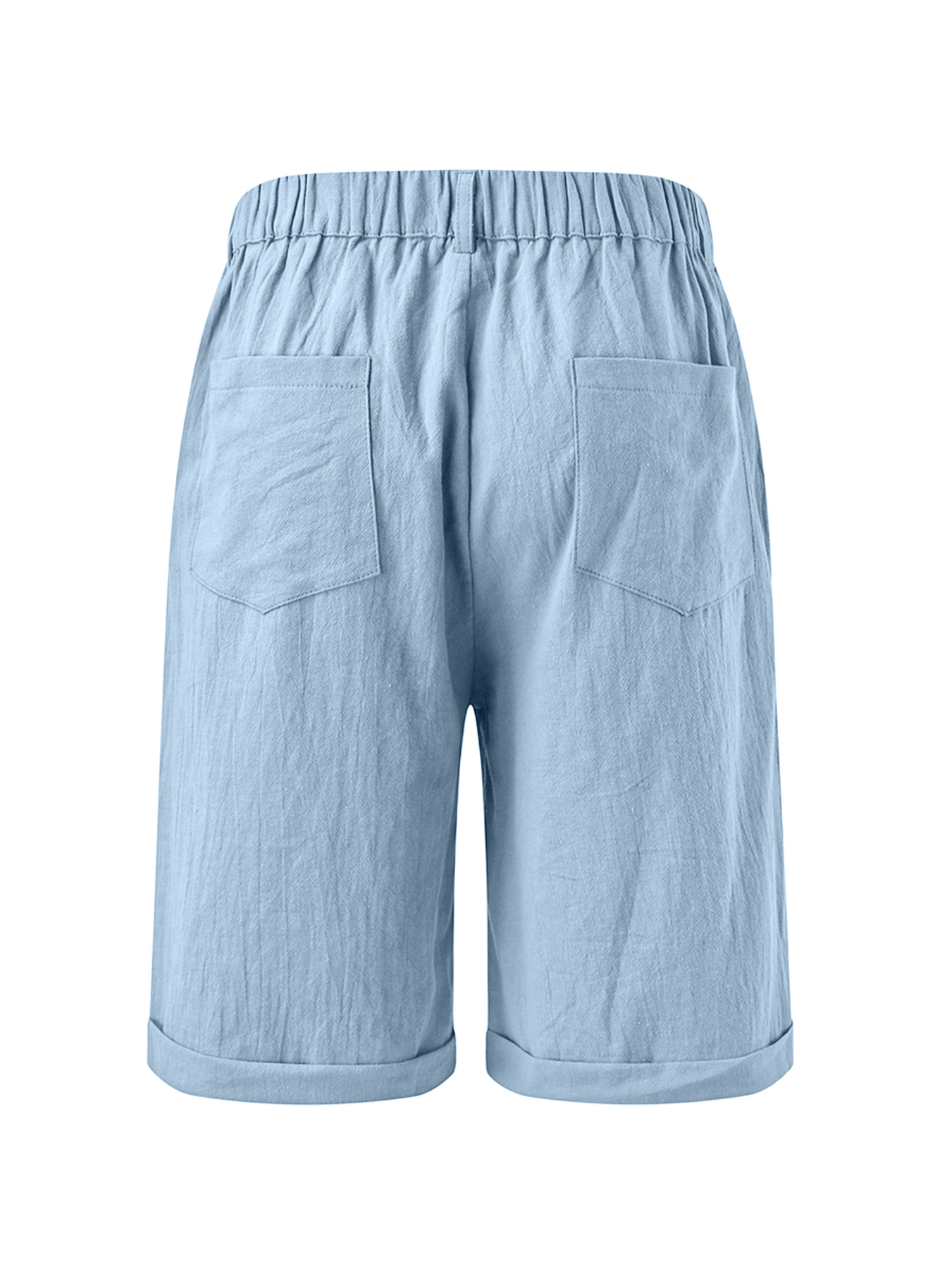 Men's Basic Cotton And Linen Button Casual Comfortable Shorts