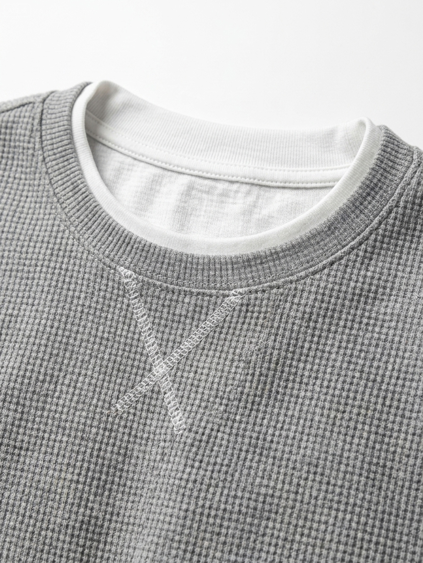 Men's Casual Crew-Neck Solid-Color Textured Short-Sleeve T-Shirt