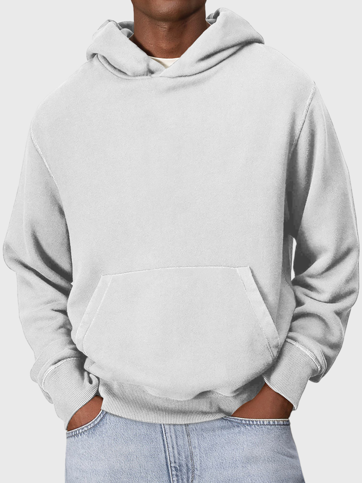 Men's Casual Hooded Solid Color Comfortable Sweatshirt
