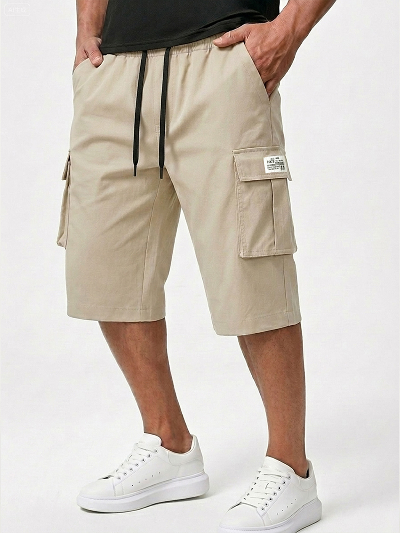 Men's Camouflage Multi-pocket Embroidered Logo Casual Work Shorts