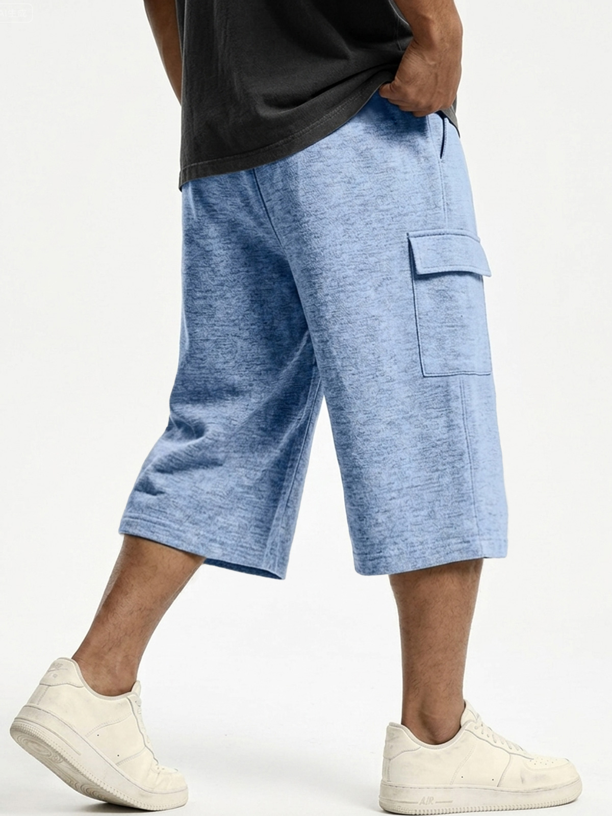 Men's Casual Comfortable Multi-pocket Cropped Loose Shorts
