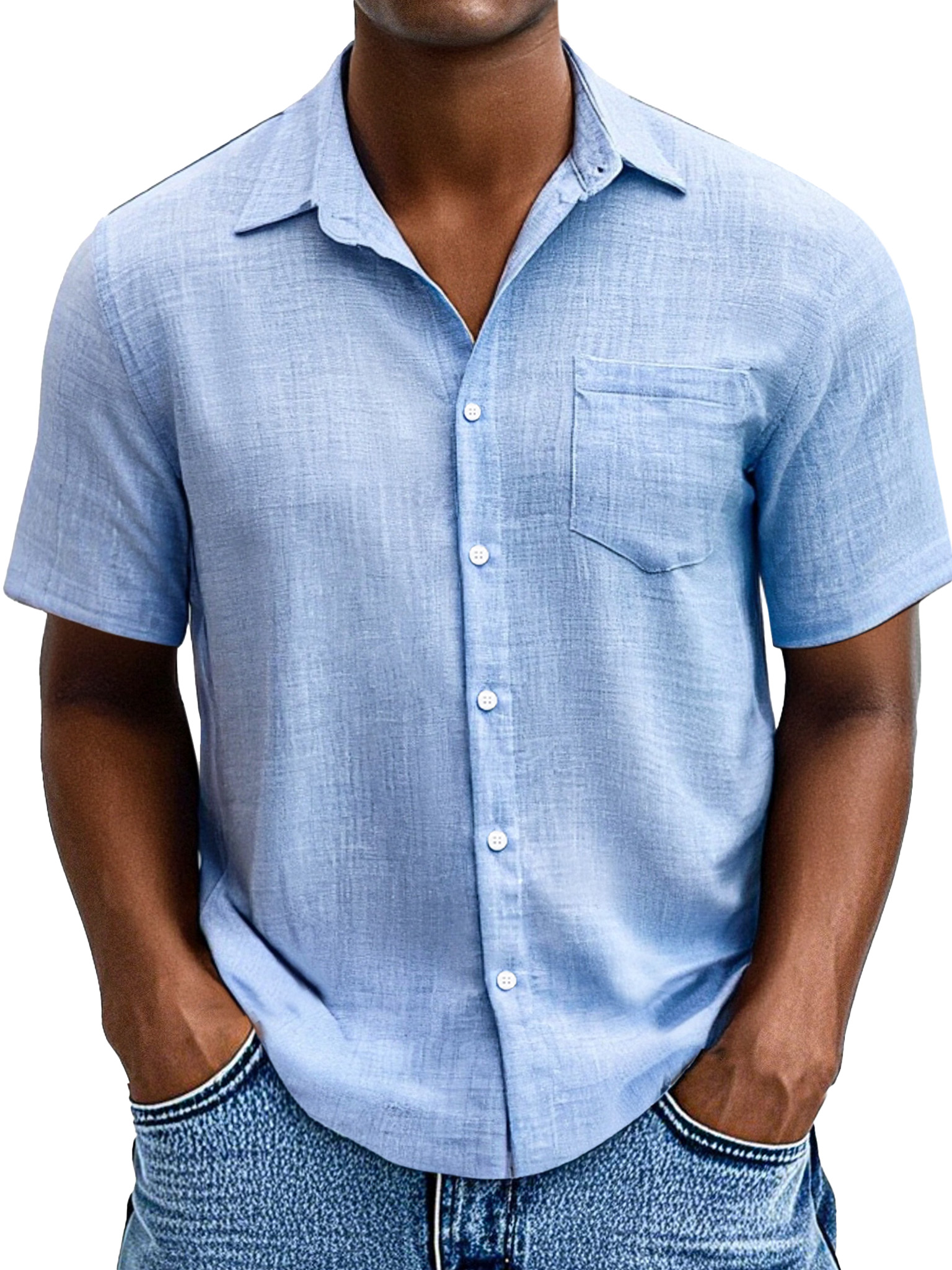 Men's Simple Casual Hawaiian Comfortable Loose Short Sleeve Shirt