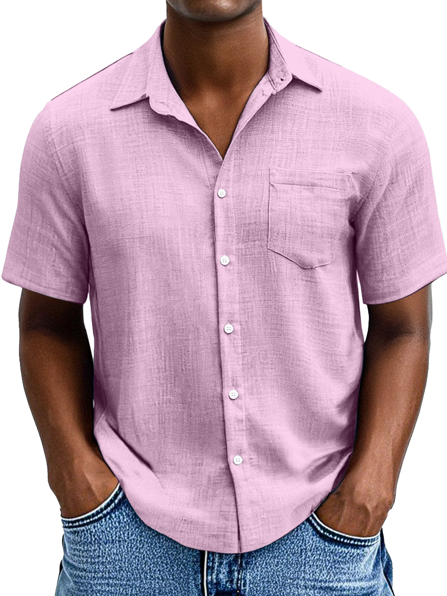 Men's Simple Casual Hawaiian Comfortable Loose Short Sleeve Shirt