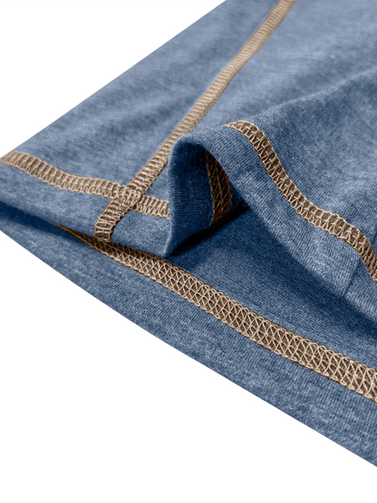 Men's Basic Casual Solid Color Stitching Design Round Neck Short-sleeved T-shirt