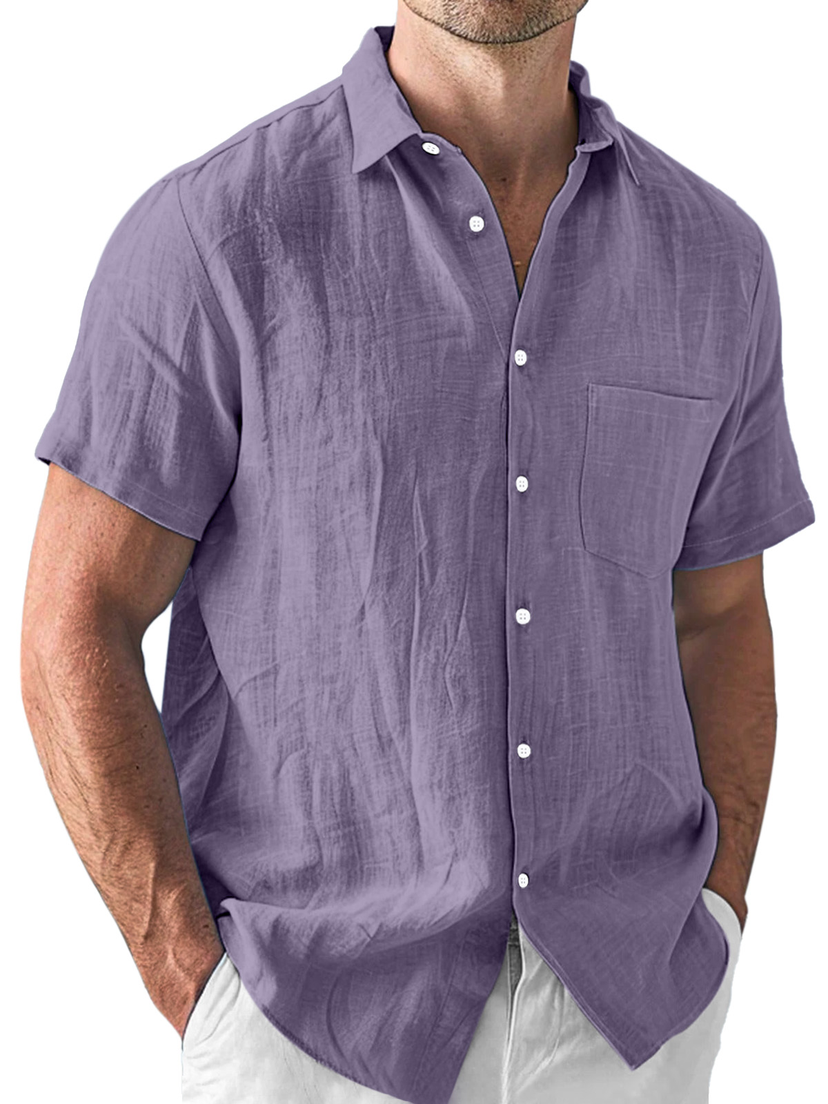 Men's Casual Daily Simple Lapel Short Sleeve Shirt