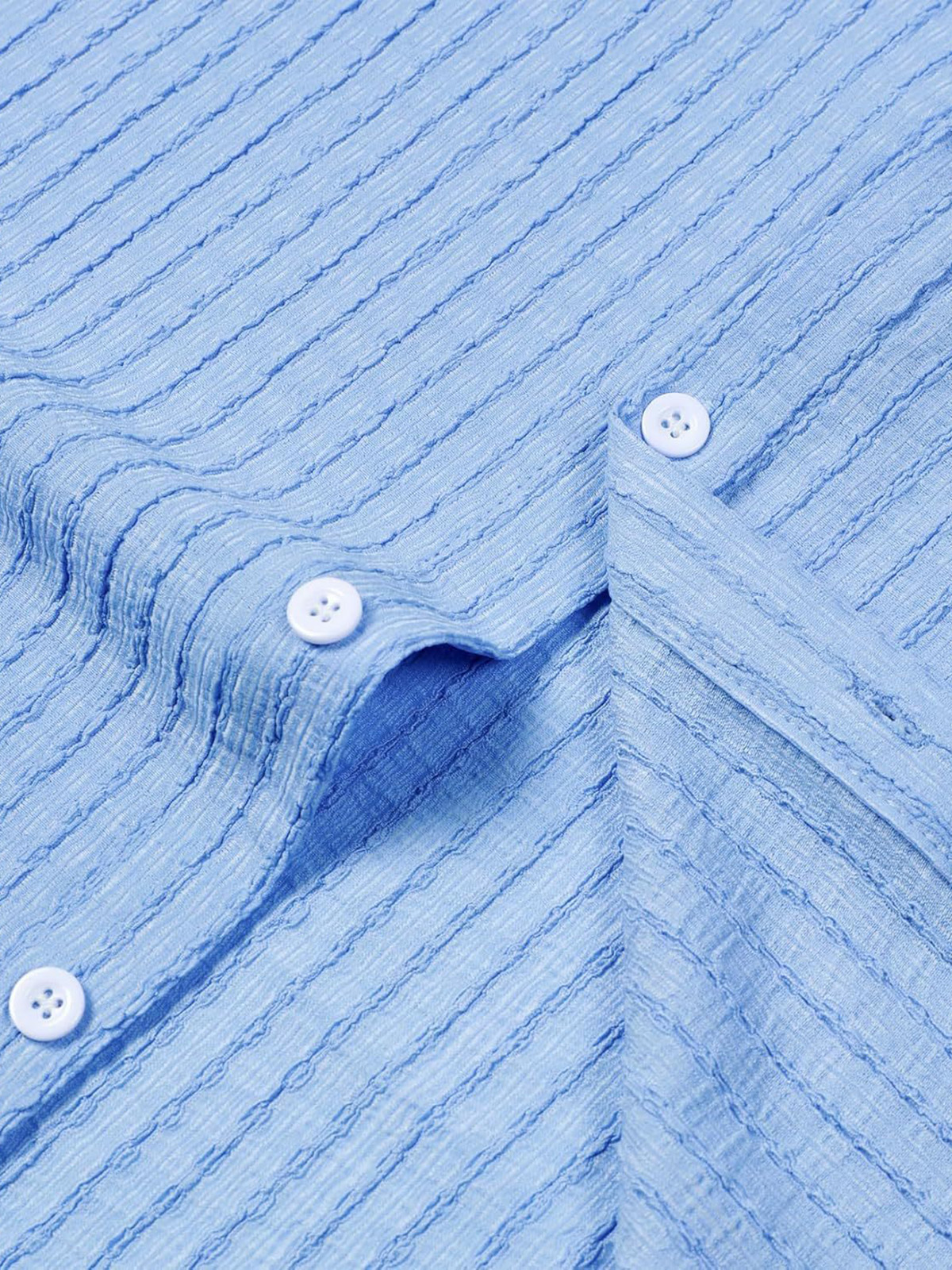 Men's Everyday Casual Textured Short-sleeved Lapel Shirt