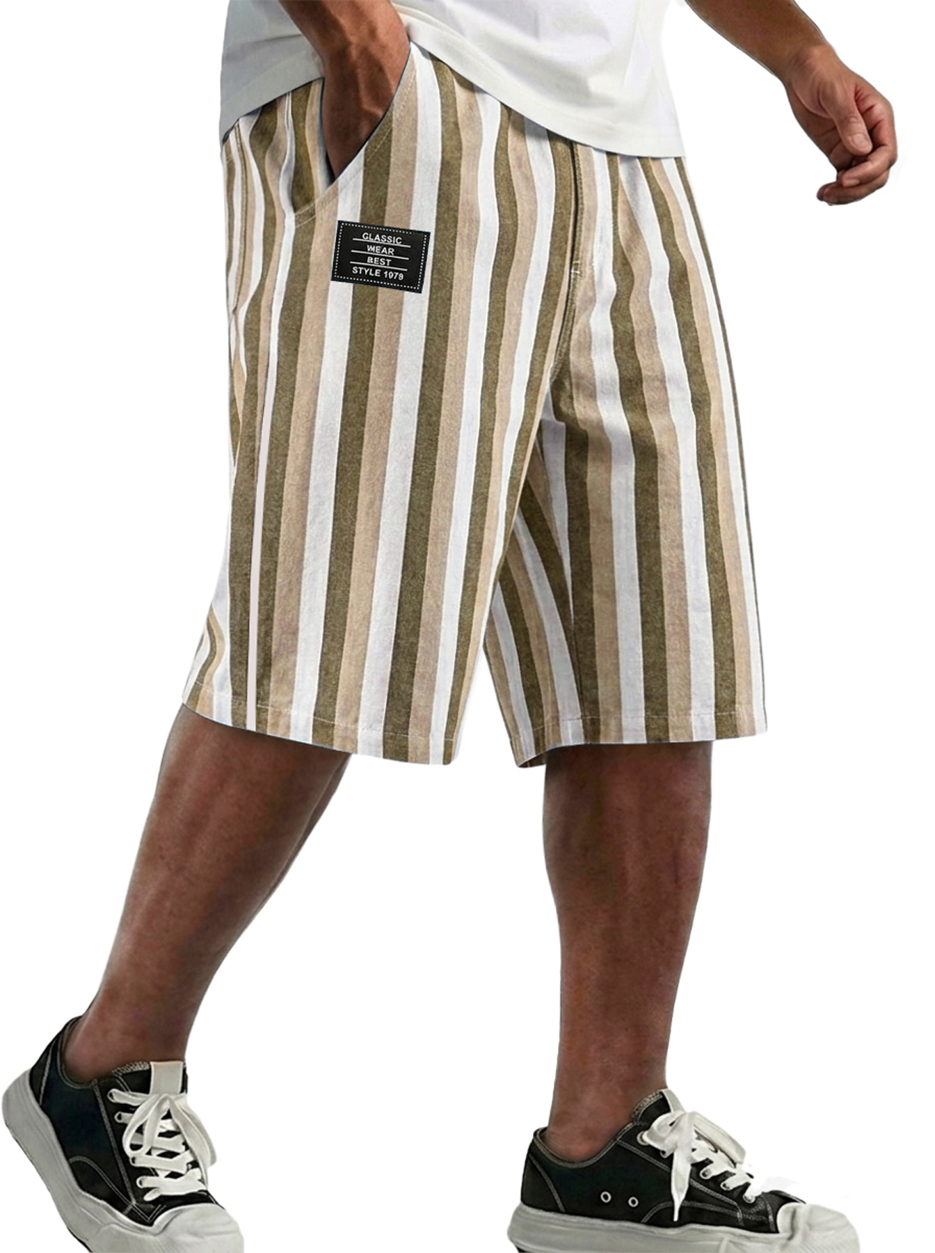 Men's Fashion Striped Casual Loose Shorts