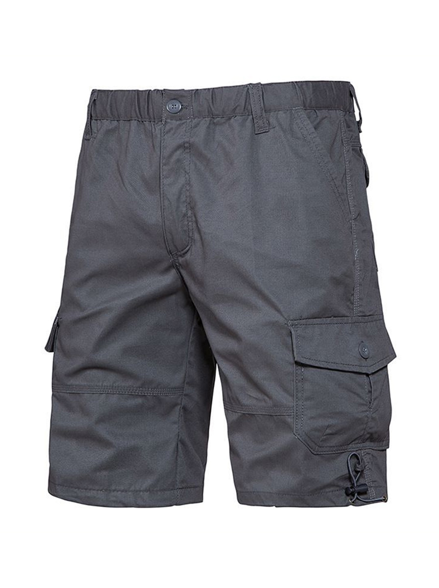 Men's Casual Cotton Multi-pocket Zipper Cargo Shorts