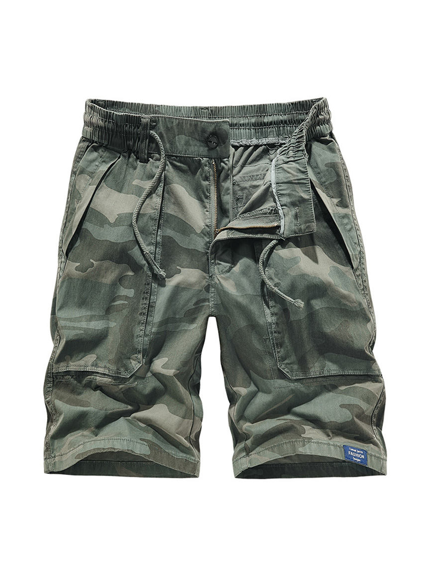 Men's Cotton Patch Pocket Camouflage Casual Work Shorts