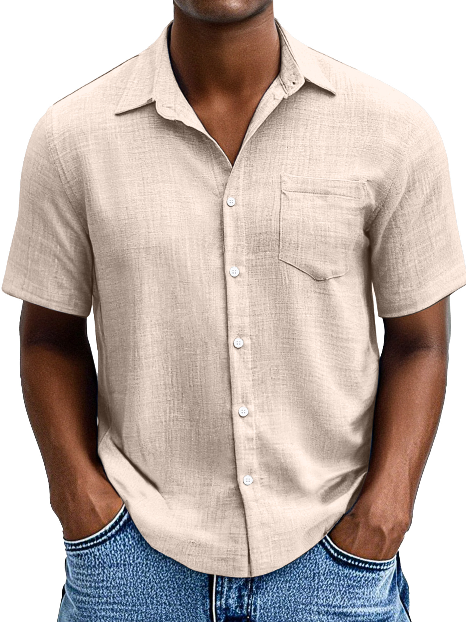 Men's Simple Casual Hawaiian Comfortable Loose Short Sleeve Shirt