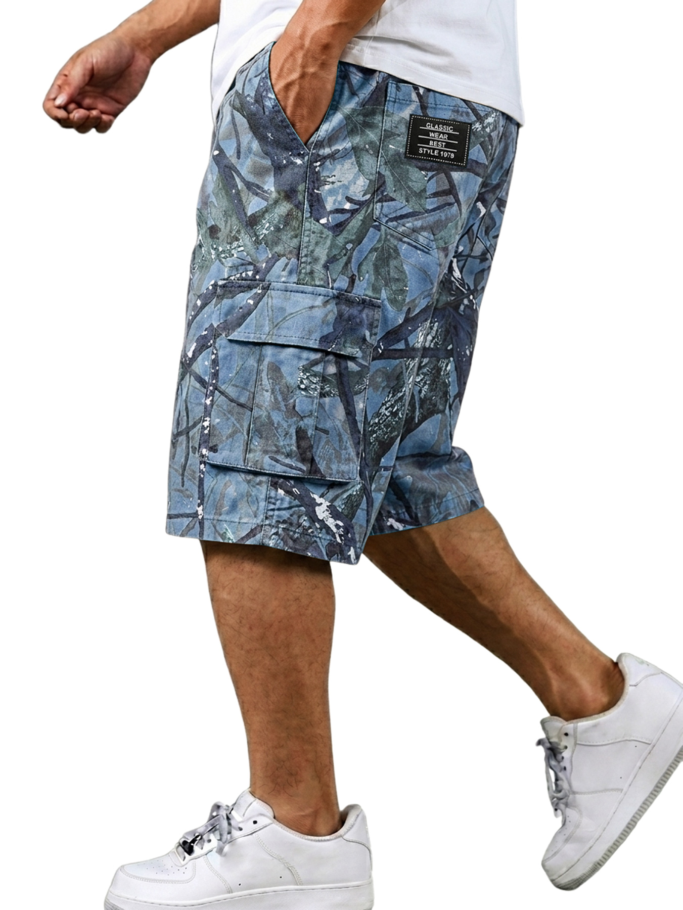 Men's Camouflage Branch Multi-pocket Casual Work Shorts