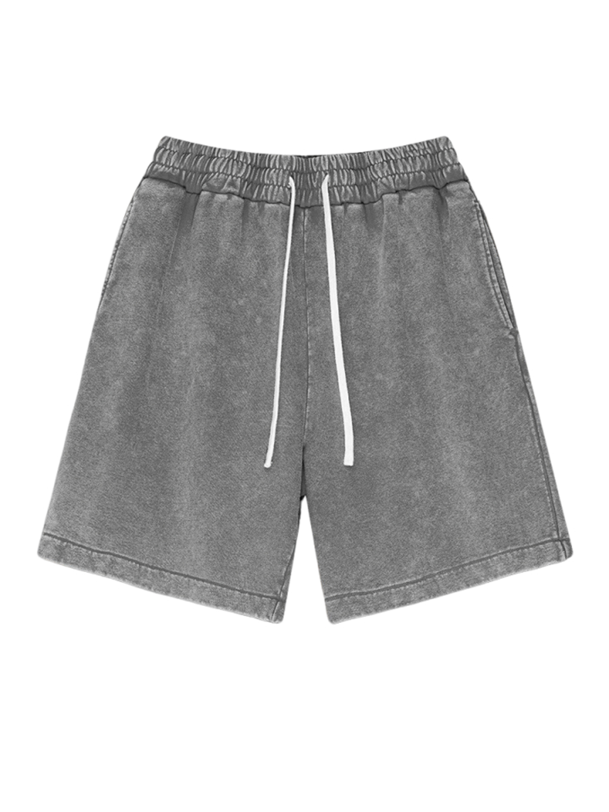 Heavyweight Men's Distressed Washed Loose Drawstring Retro Shorts