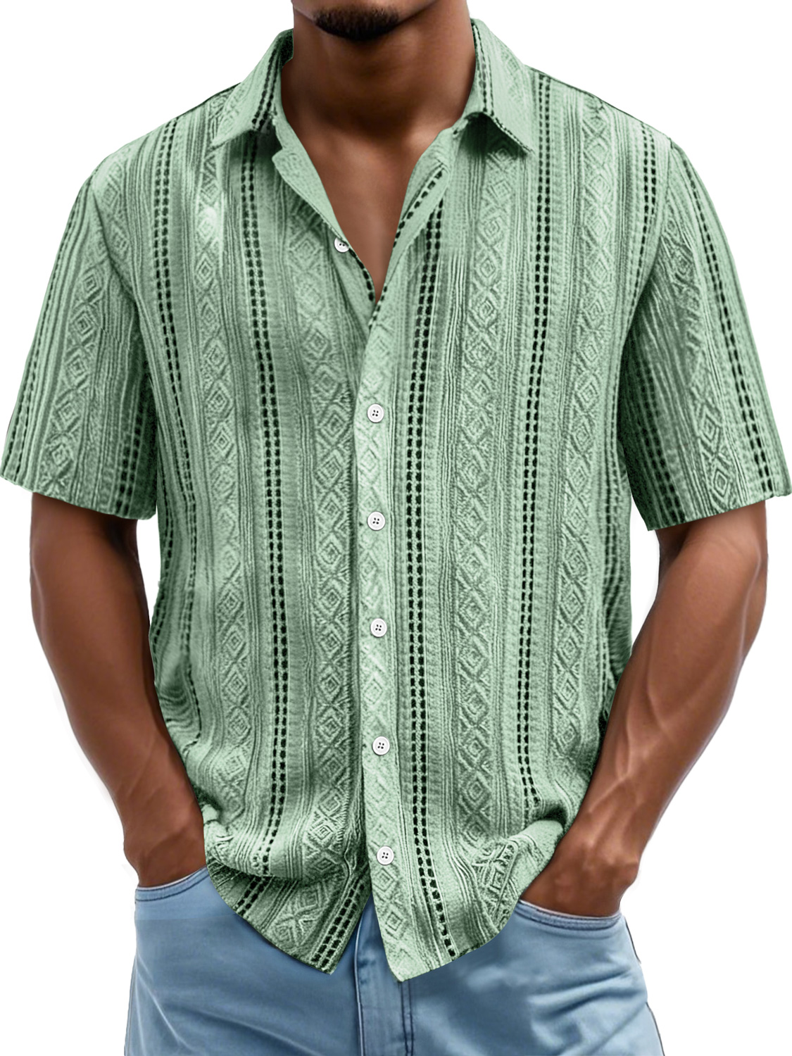 Men's Daily Simple Texture Casual Short-sleeved Shirt