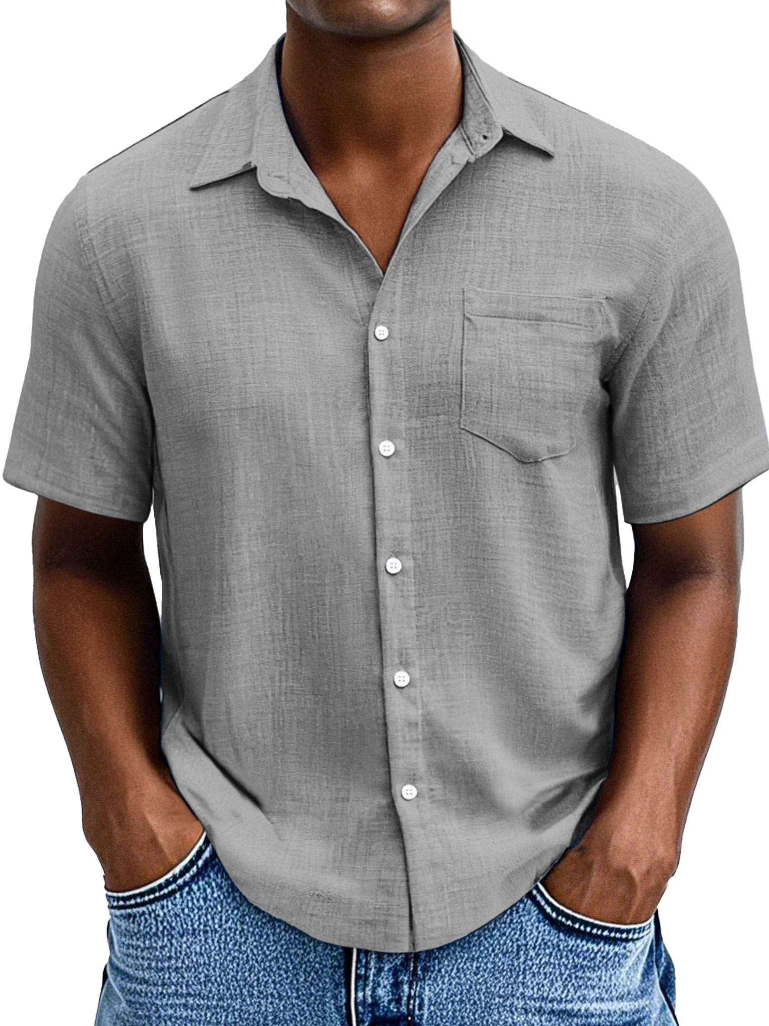 Men's Simple Casual Hawaiian Comfortable Loose Short Sleeve Shirt