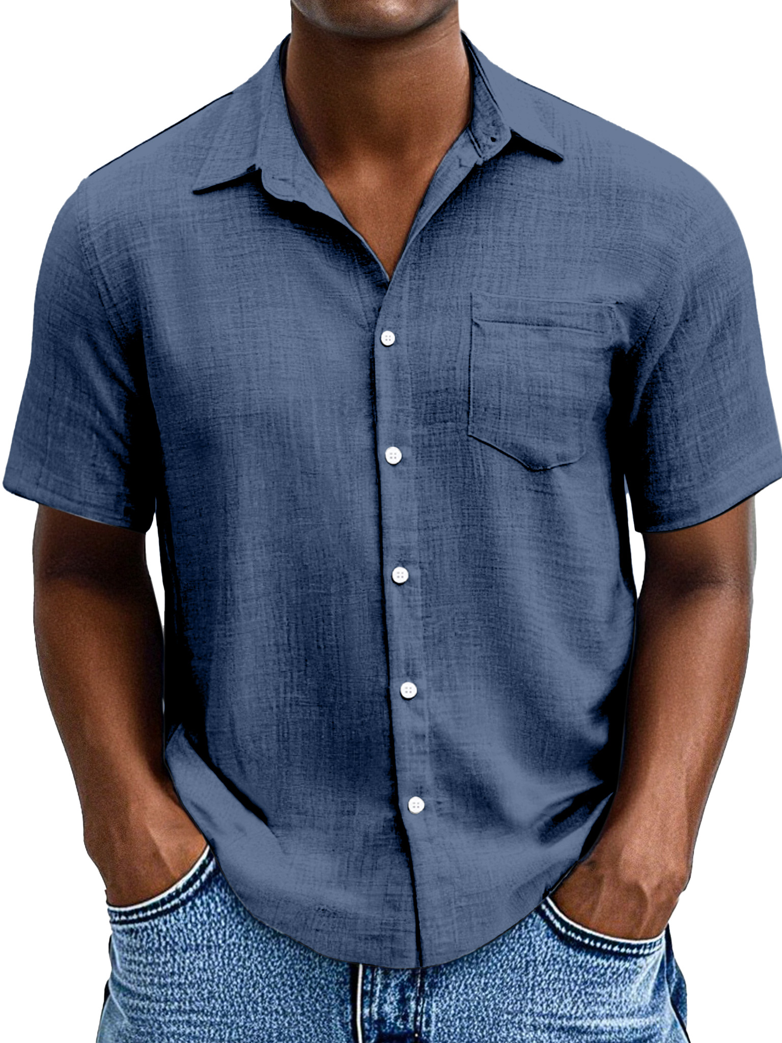 Men's Simple Casual Hawaiian Comfortable Loose Short Sleeve Shirt