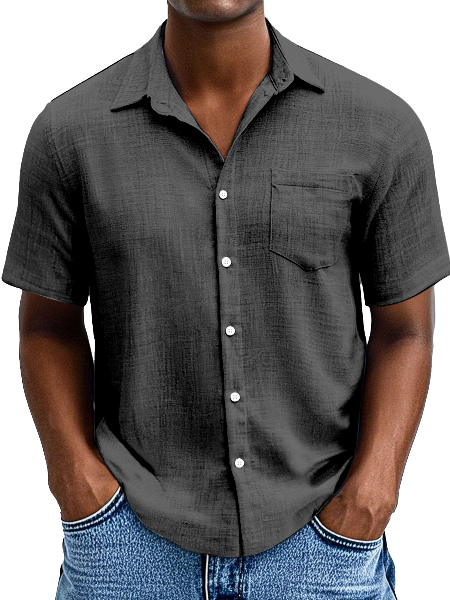 Men's Simple Casual Hawaiian Comfortable Loose Short Sleeve Shirt
