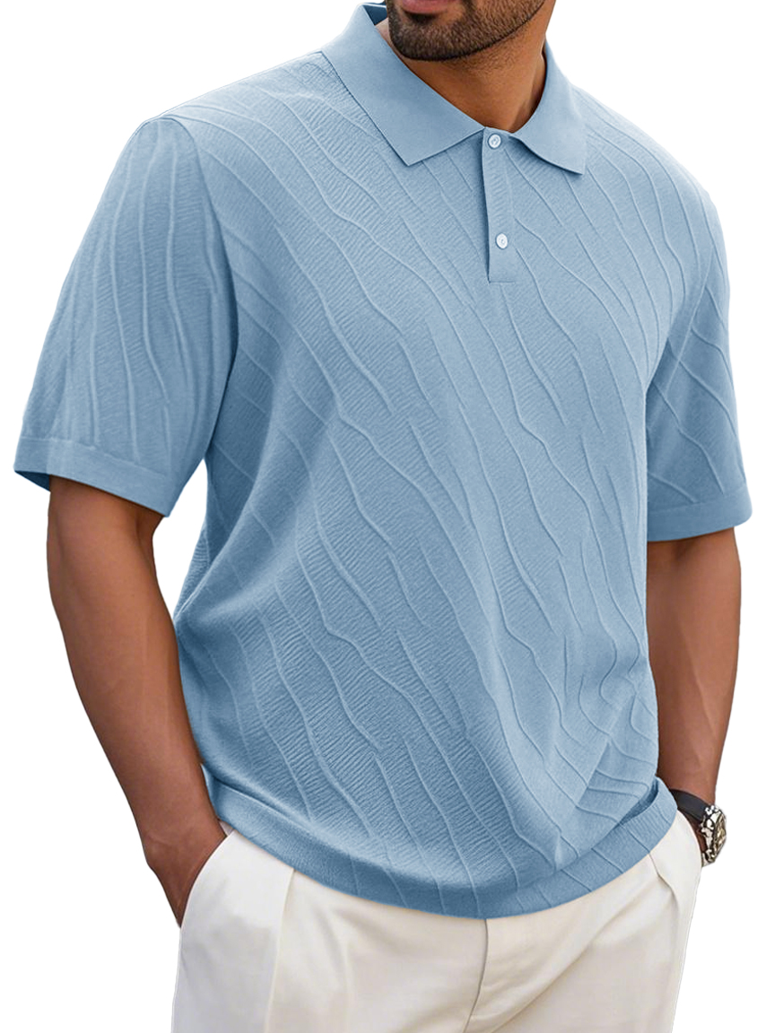 Men's Fashion Casual Short-sleeved Lapel Polo Shirt