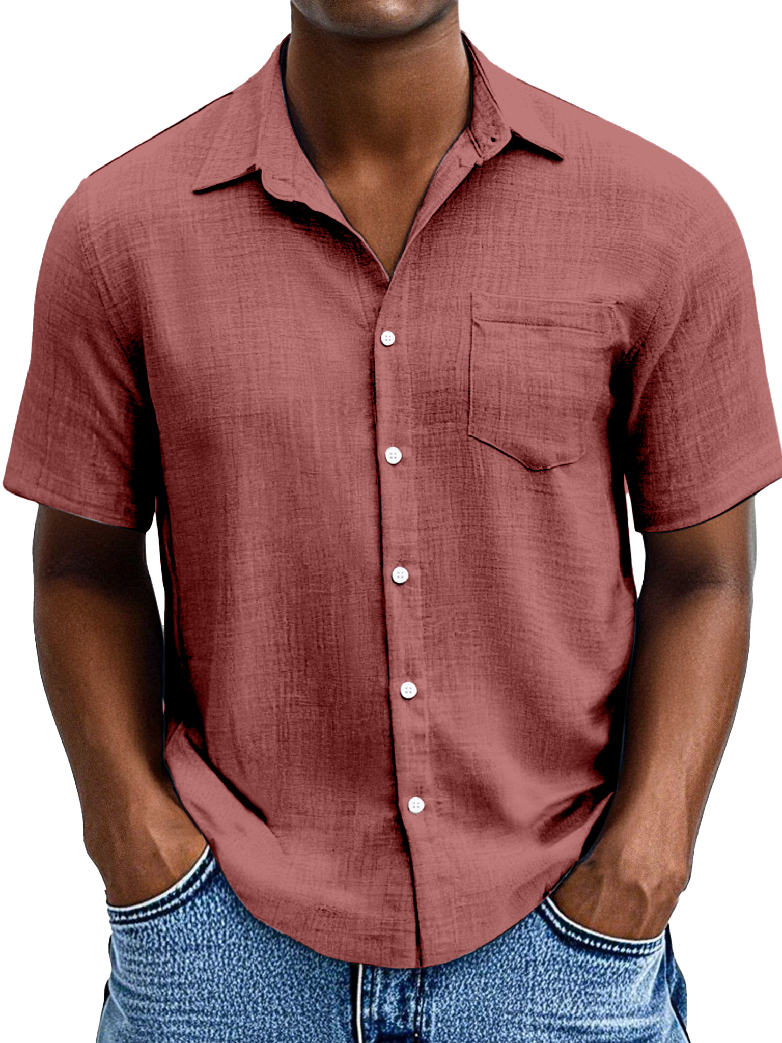 Men's Simple Casual Hawaiian Comfortable Loose Short Sleeve Shirt