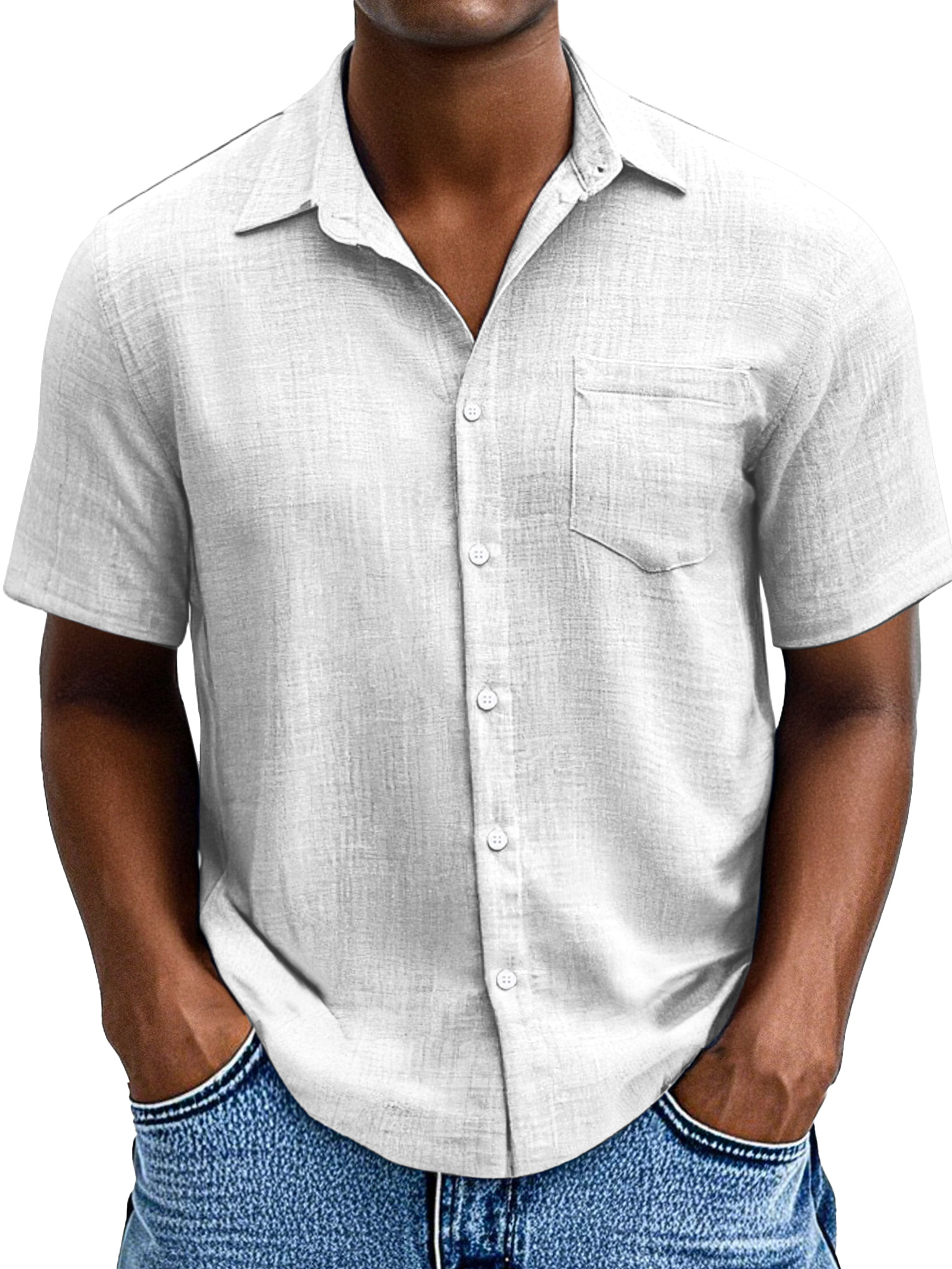 Men's Simple Casual Hawaiian Comfortable Loose Short Sleeve Shirt