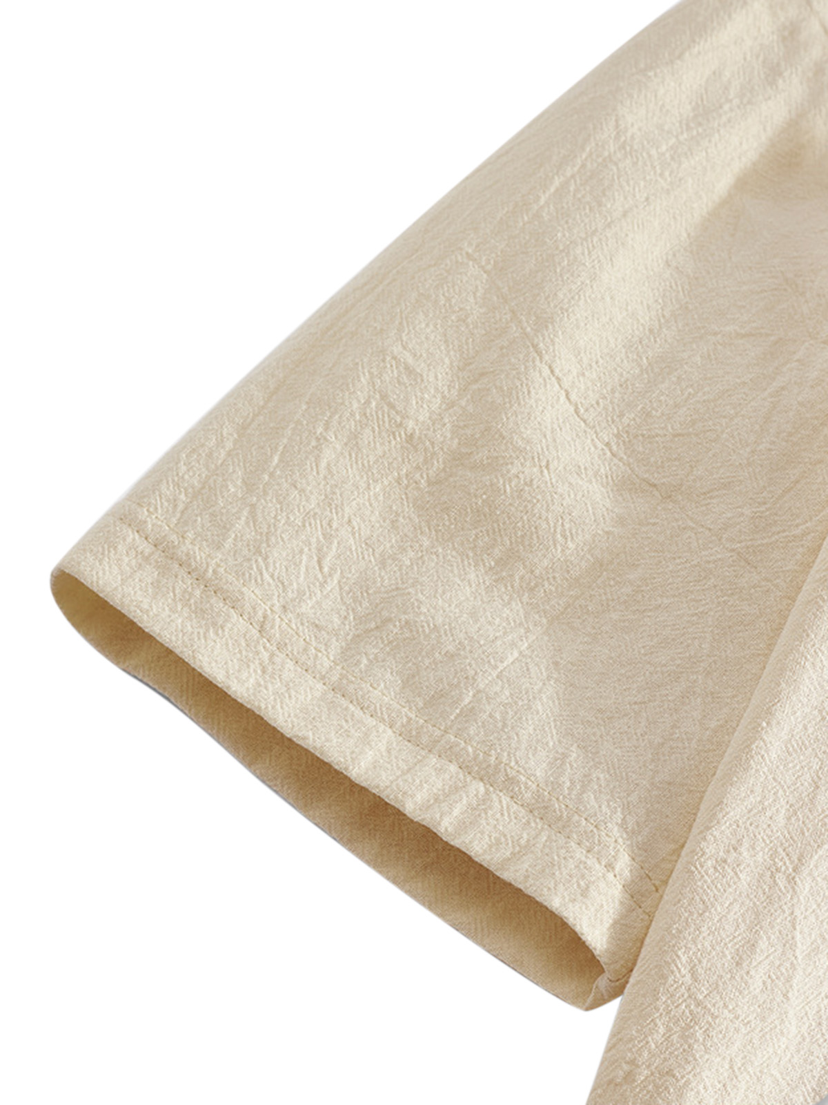 Men's Casual Solid Linen Short Sleeve Hooded Shirt
