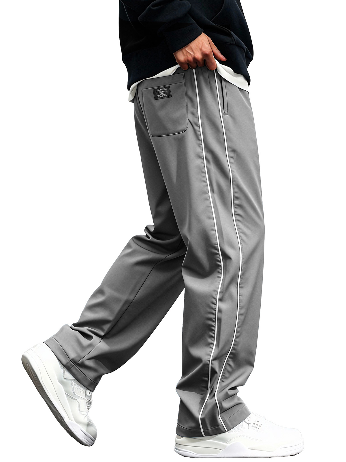 Men's Fashion Quick-Drying Sports Fabric Cargo Pants with Loose Pockets