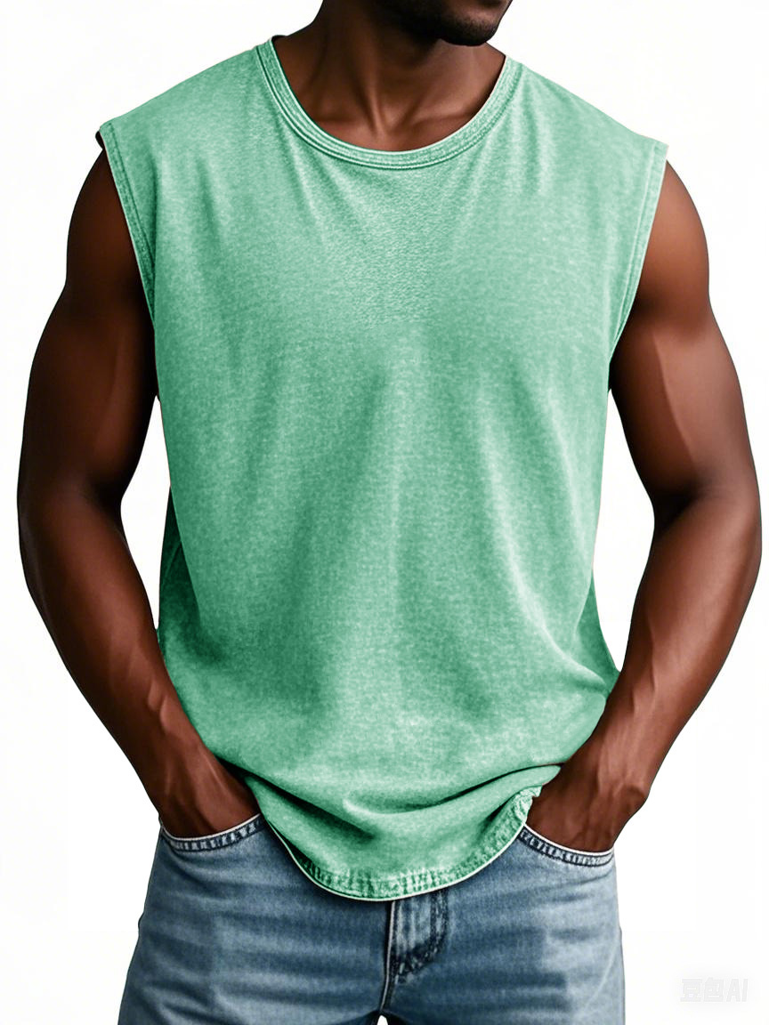 Men's Fashion Retro Round Neck Sleeveless T-shirt