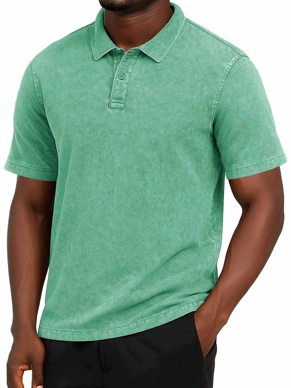 Men's Fashion Retro Distressed Short-sleeved Polo Shirt