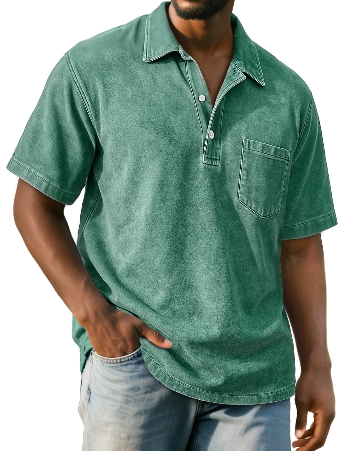 Men's Retro Everyday Casual Lapel Pocket Short-sleeved Polo Shirt