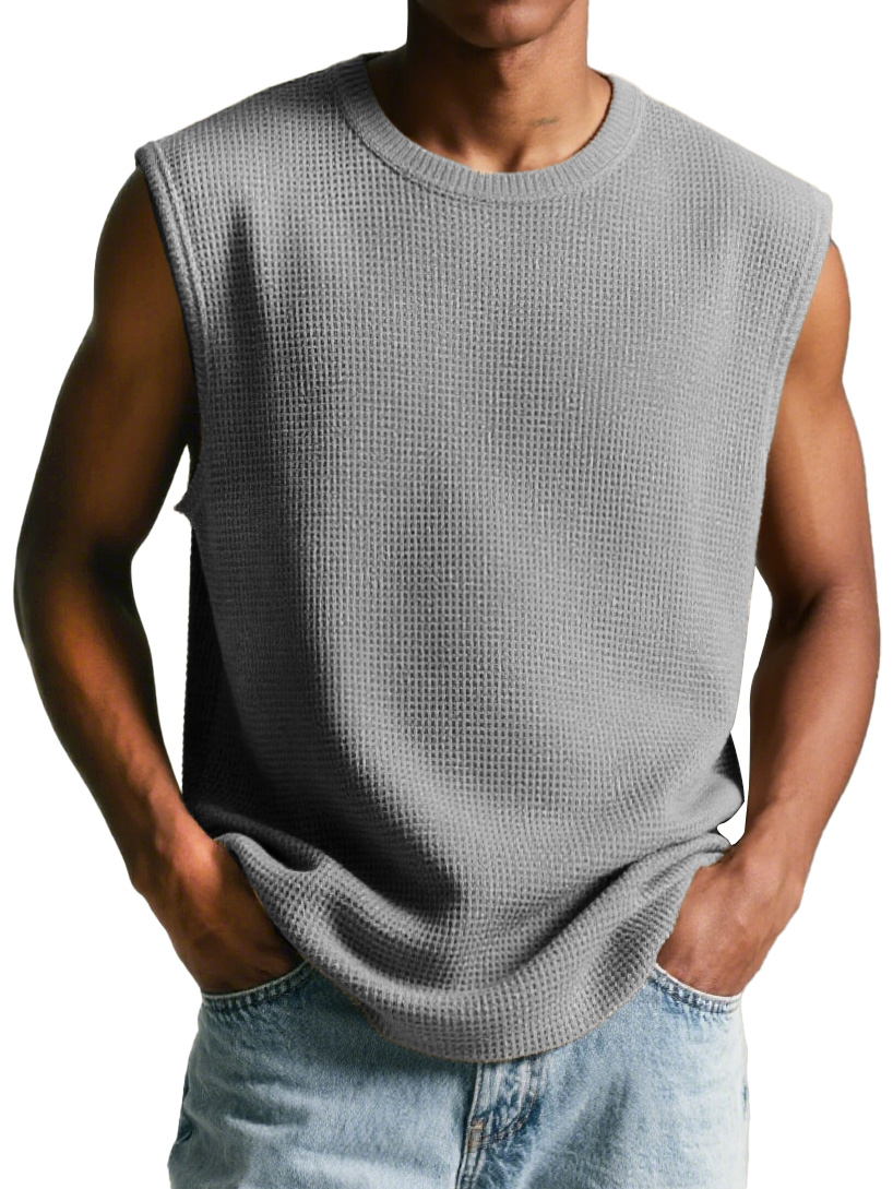 Men's Stylish Lounge Waffle Sleeveless T-shirt