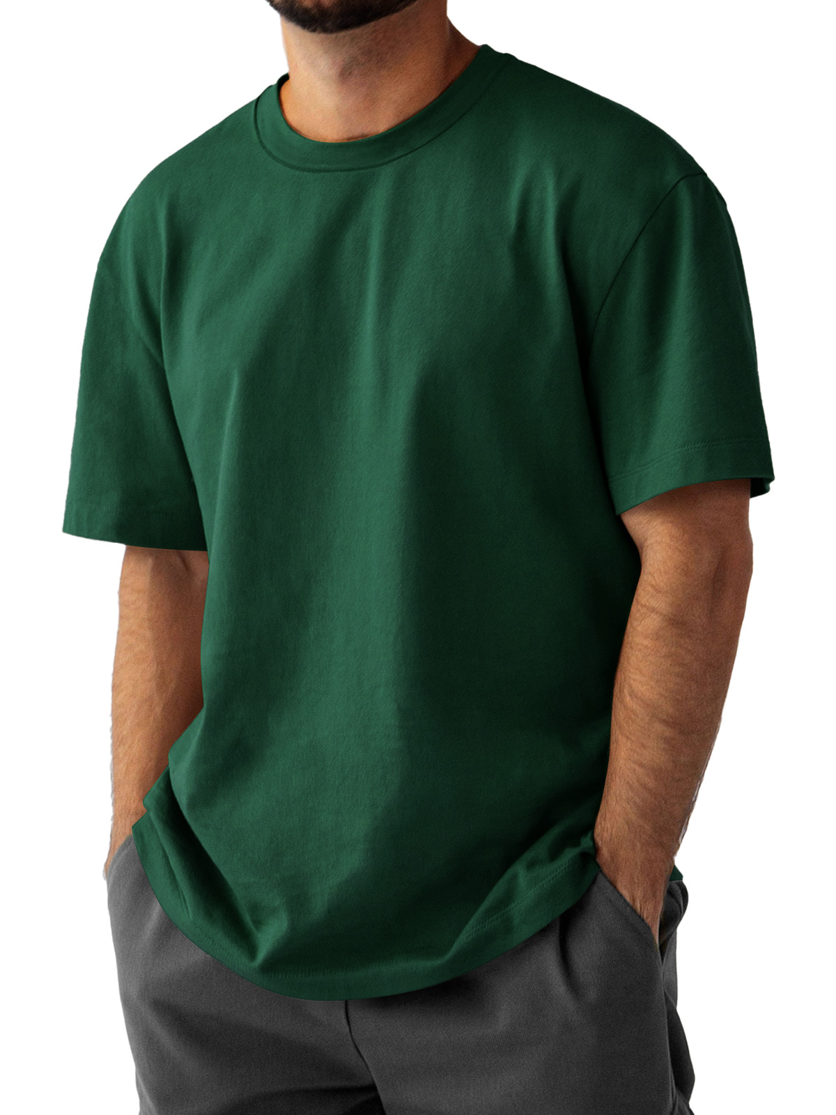 Men's Daily Pure Cotton Round Neck Casual Comfortable Short Sleeve T-shirt