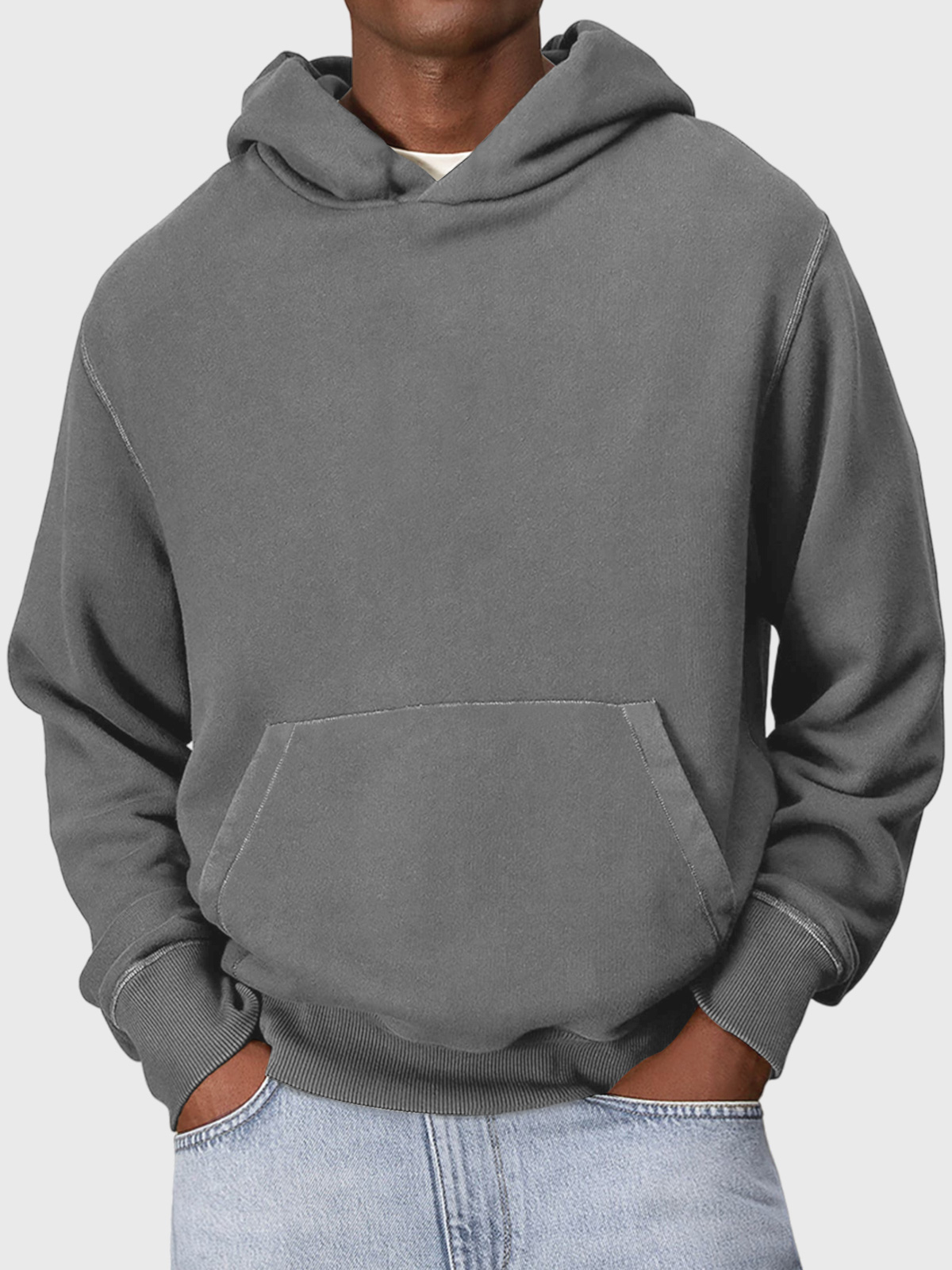 Men's Casual Hooded Solid Color Comfortable Sweatshirt