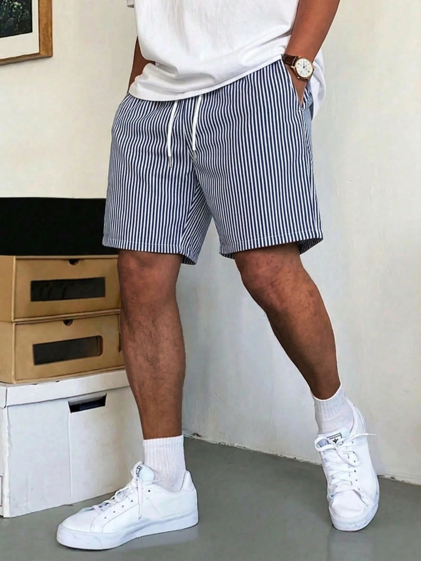 Men's Casual Striped Beach Shorts