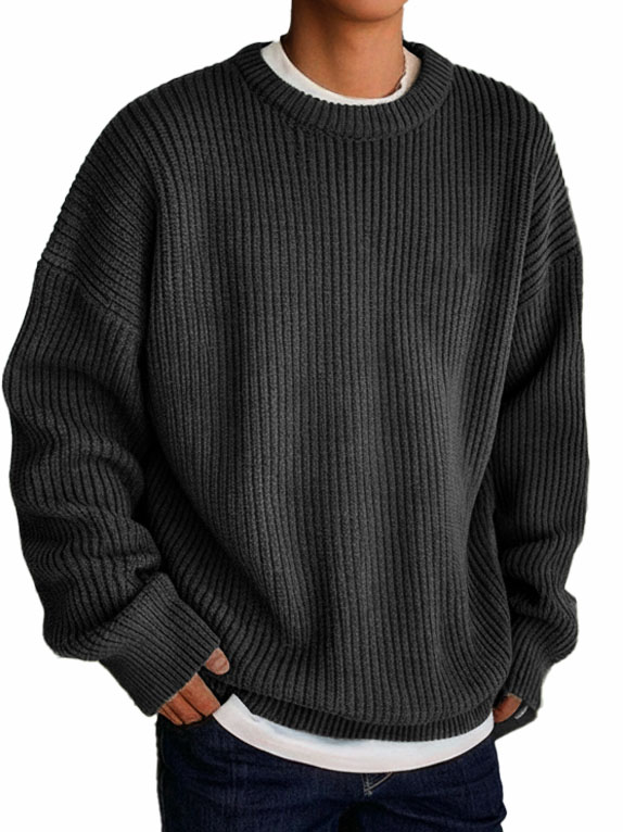 Men's Fashionable Casual Loose Round Collar Long-sleeve Sweater