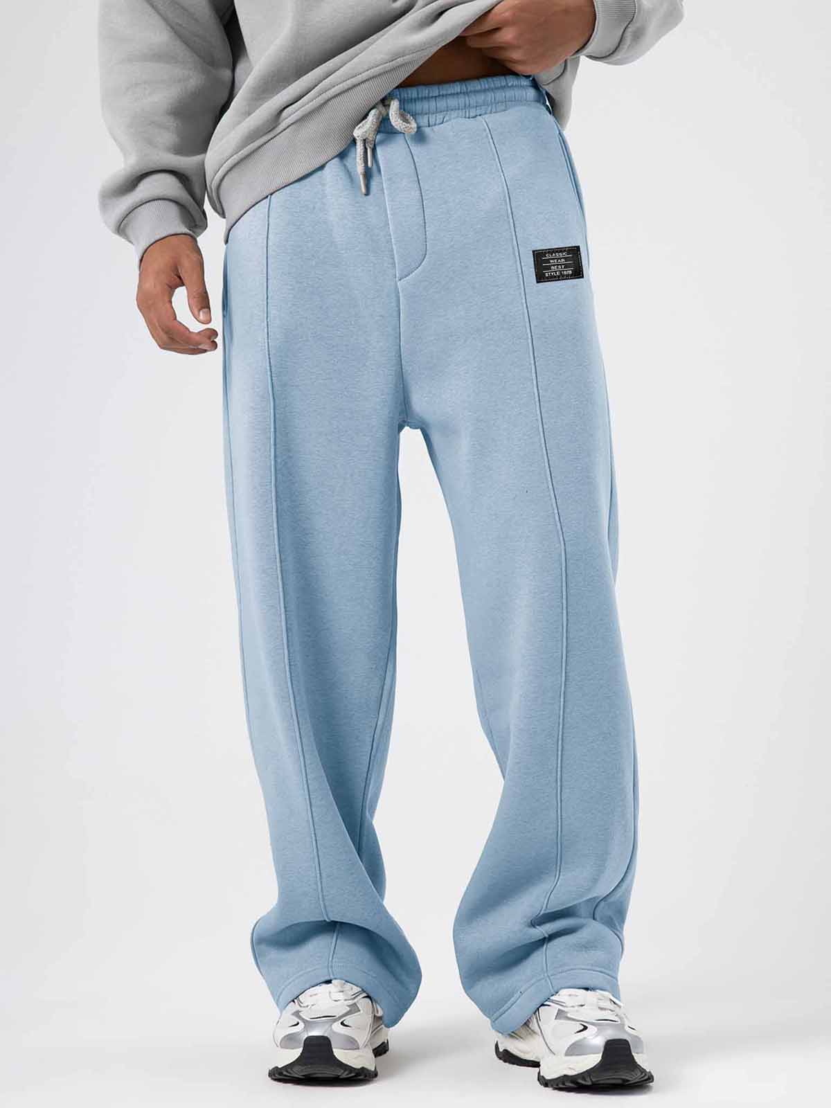 Men's Fashion Sporty Loose Logo Drawstring Pocket Trousers