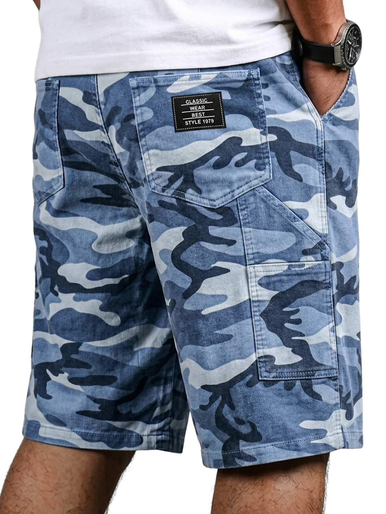 Men's Workwear Camouflage Multi-pocket Casual Shorts