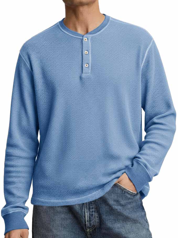 Men's Stylish Casual Long-sleeved Henley Shirt