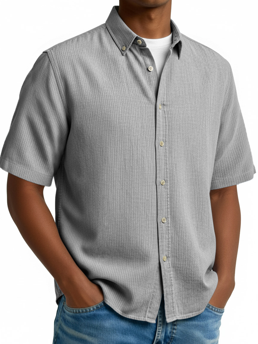 Men's Fashionable Casual Retro Collar Short-Sleeve Shirt