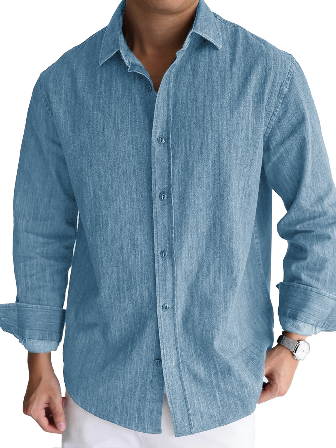 Men's Stylish Casual Lapel Long-sleeved Shirt