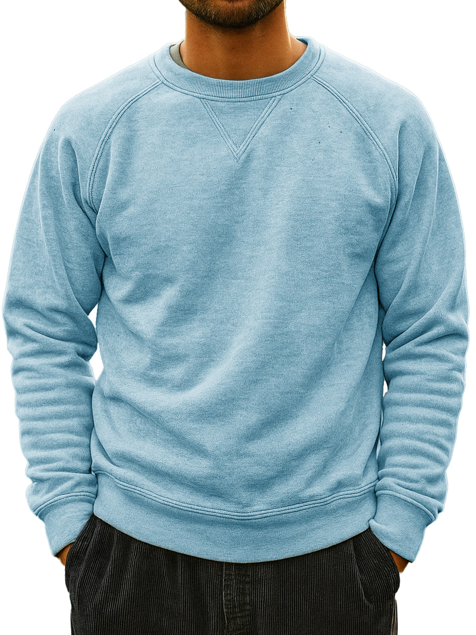 Men's Fashionable Daily Casual Round Neck Raglan Sweatshirt