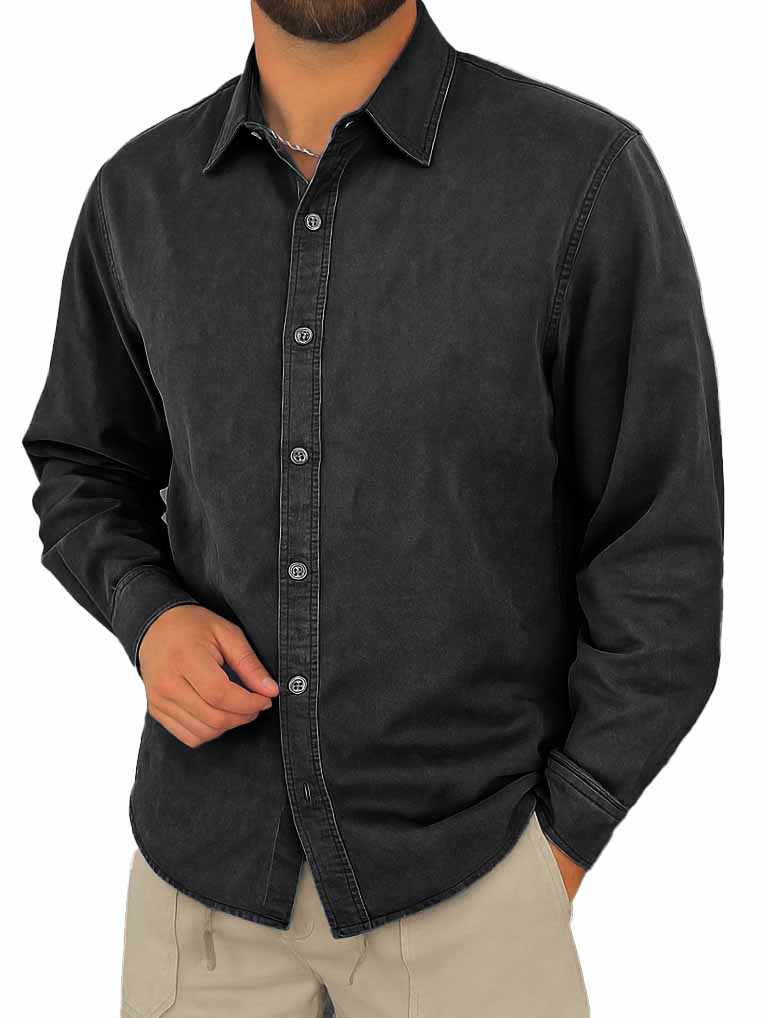 Men's Stylish Casual Lapel Long-sleeved Shirt