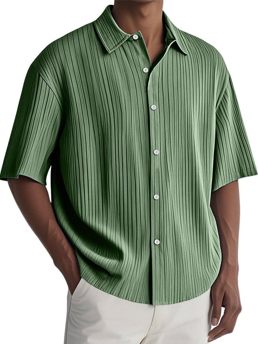 Men's Daily Ripped Casual Comfortable Solid Color Short-sleeved Shirt