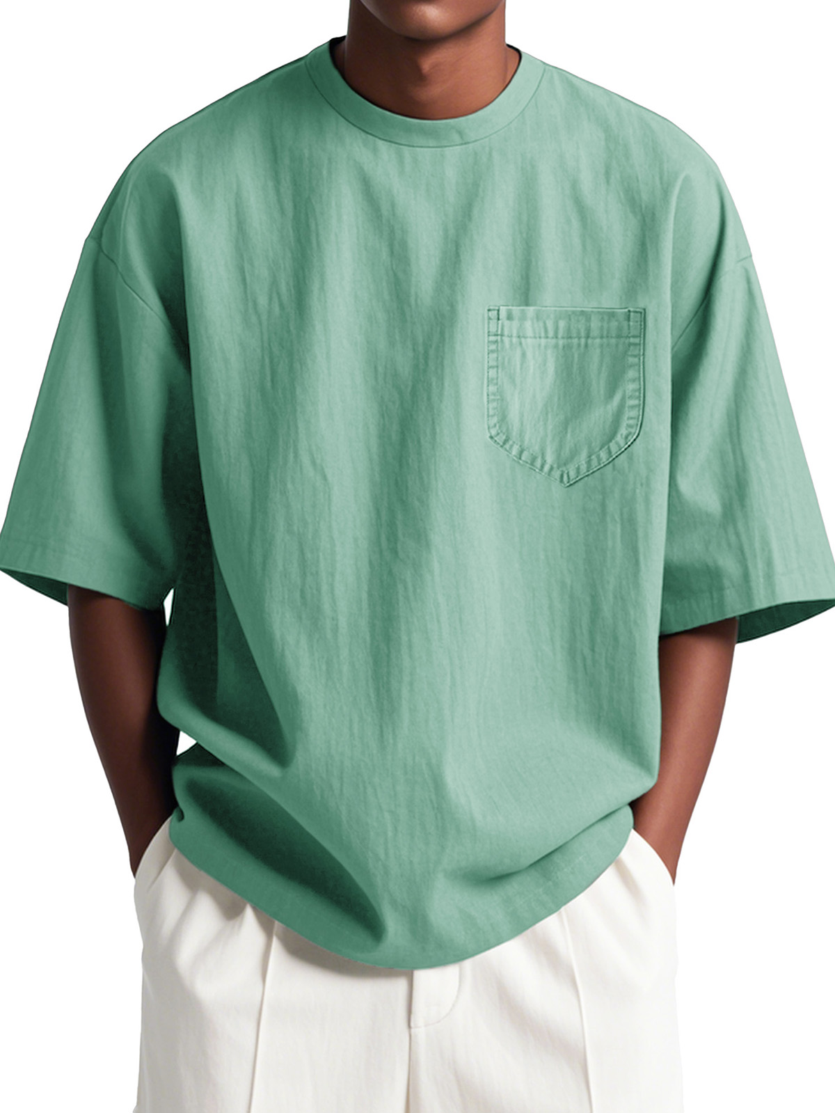 Men's Fashion Casual Loose Pocket Short Sleeve T-Shirt
