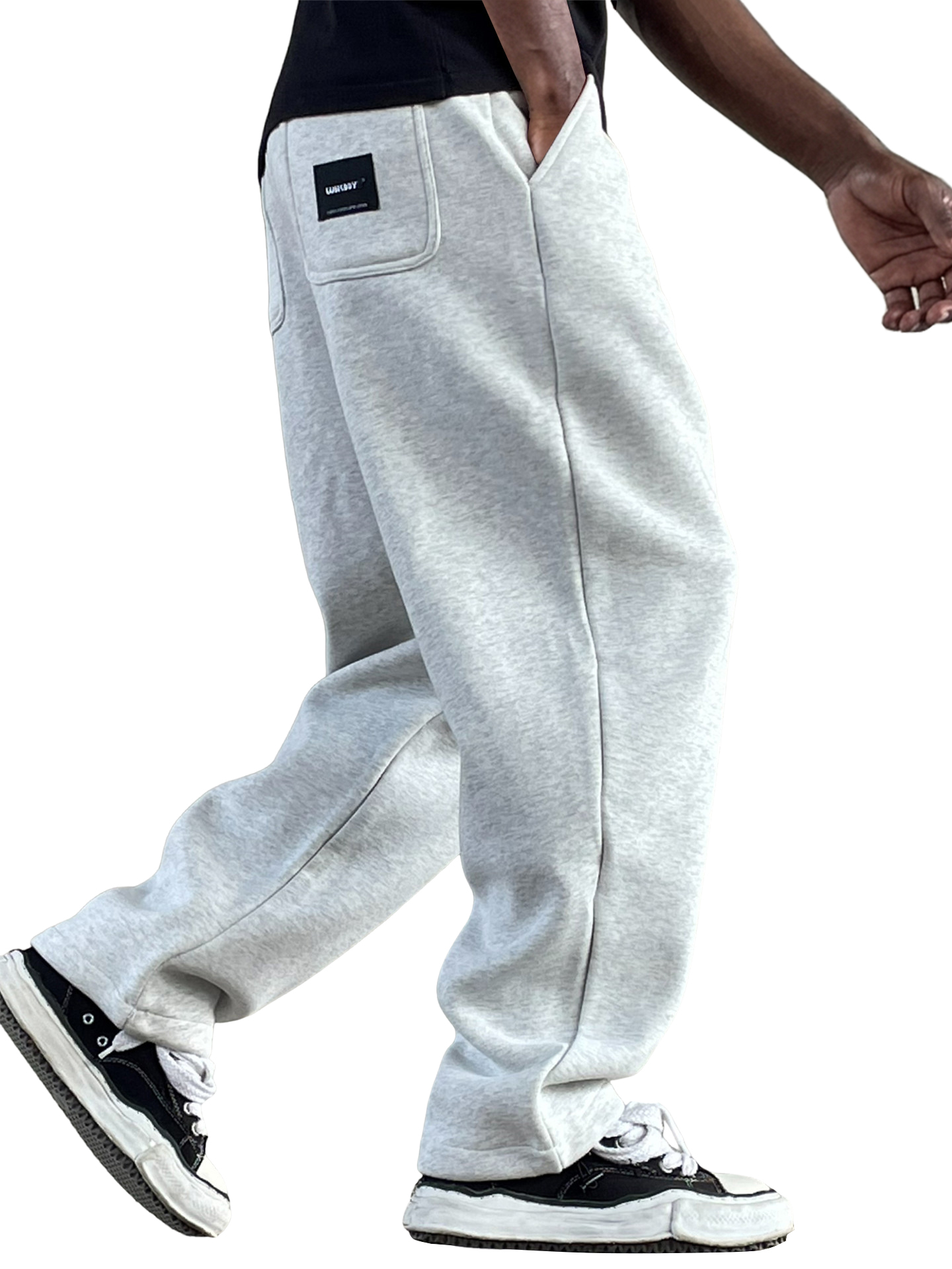 Men's Vintage Casual Everyday Multi-Pocket Embroidered Logo Air Layer Cotton Trousers