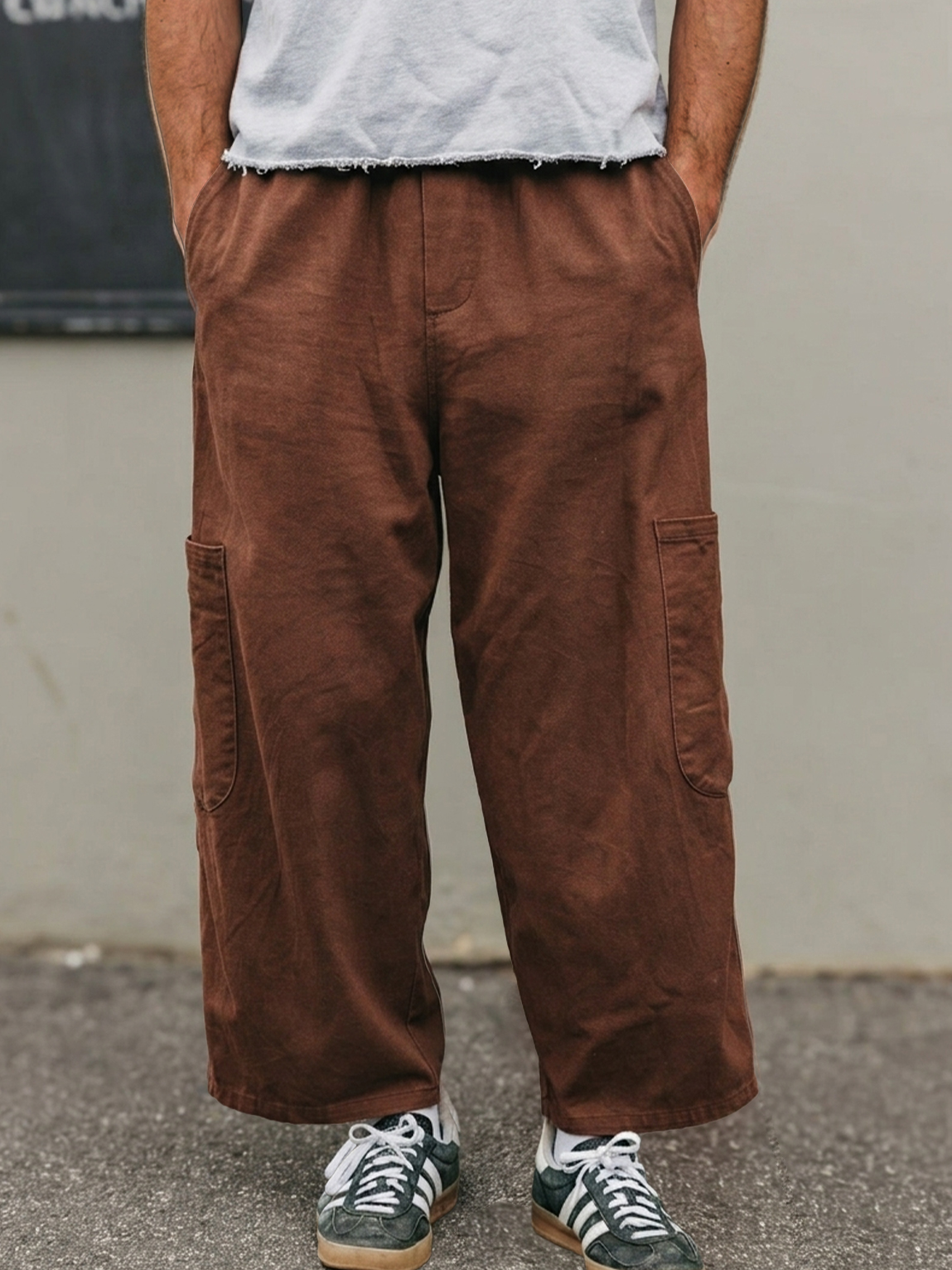 Men's Casual Breathable Cotton Linen Large Pocket Loose-fitting Comfortable Long Vacation Shorts