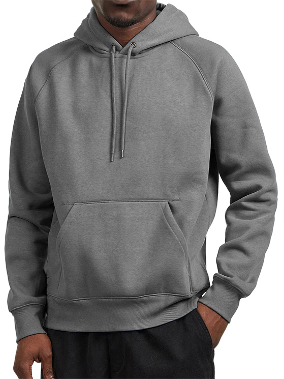 Men's Casual Everyday Pocket Raglan Sleeve Hooded Sweatshirt