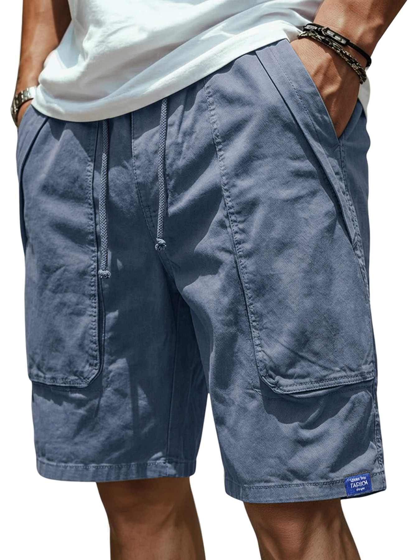 Men's Cotton Patch Pocket Casual Loose Cargo Shorts