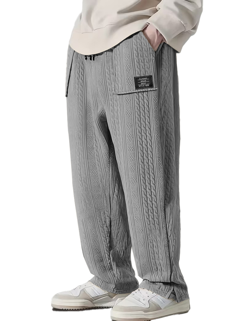 Men's clothing fashionable casual jacquard fabric loose pants