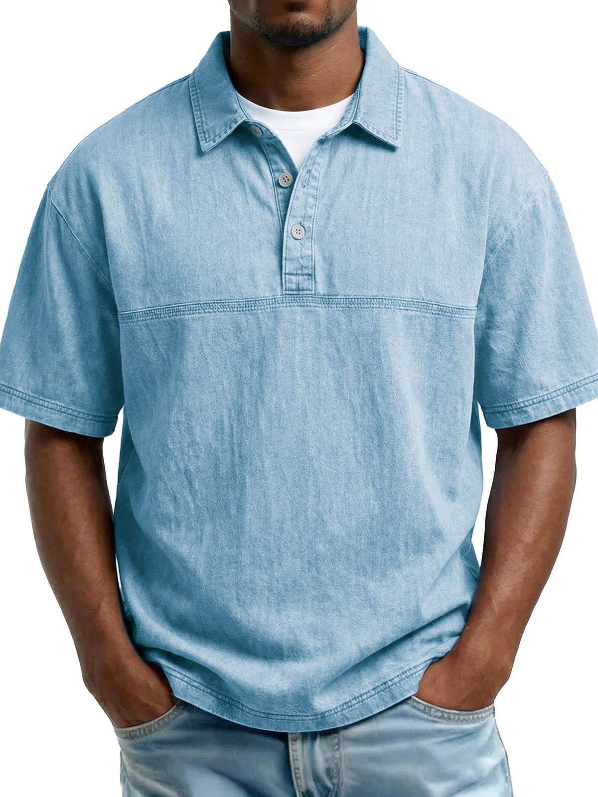 Men's Retro Loose Casual Short-Sleeve Polo Shirt
