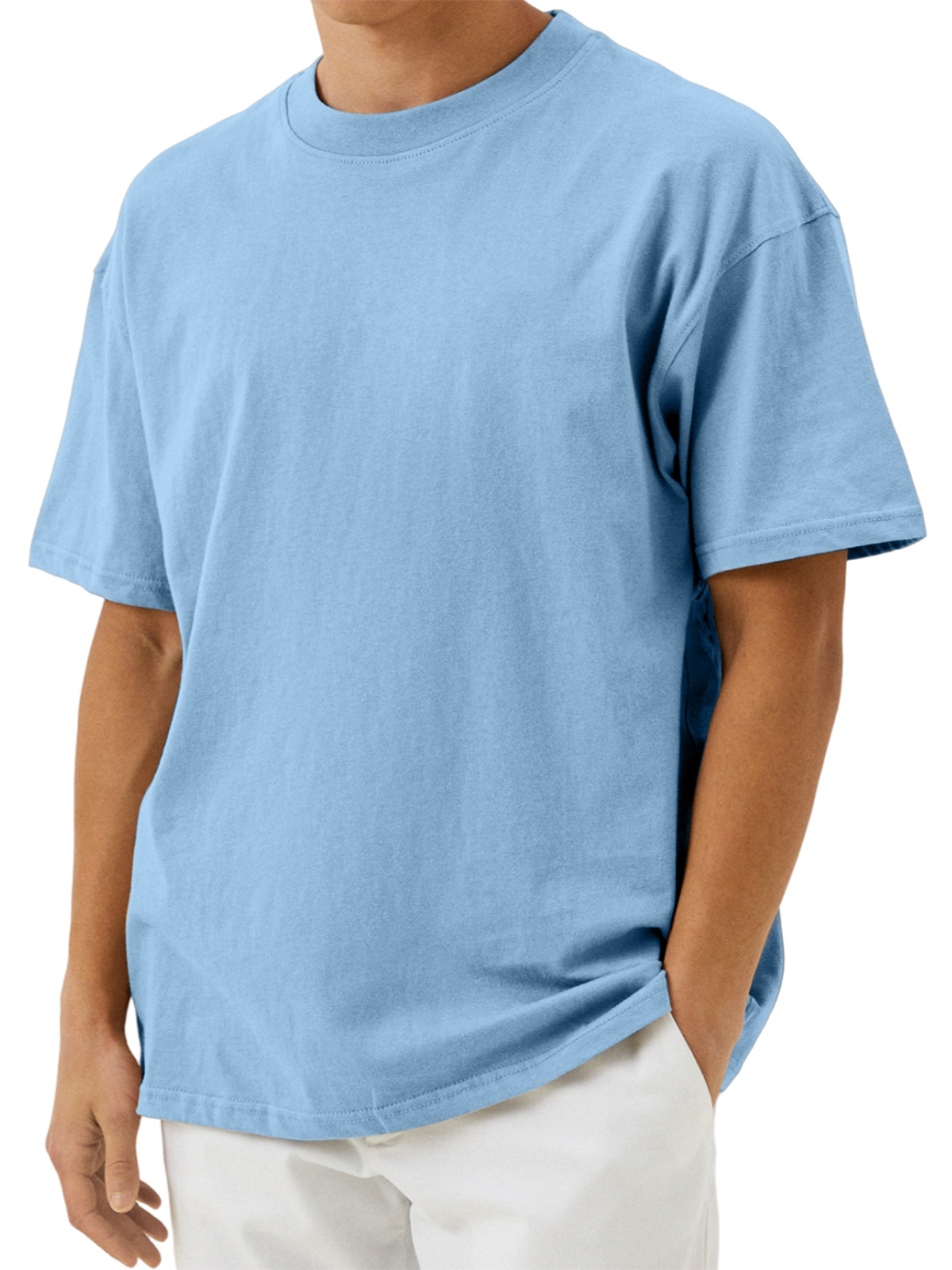 Men's Casual Solid Color Comfortable Cotton Short-sleeved T-shirt