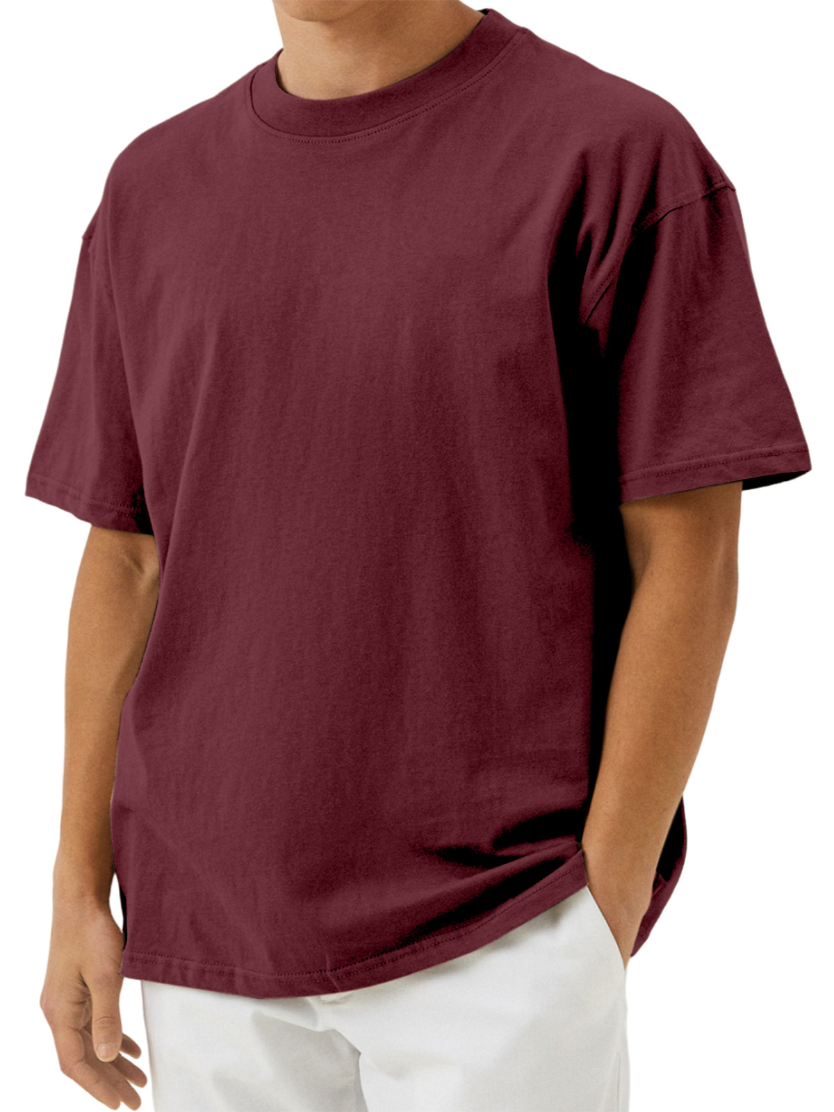 Men's Casual Solid Color Comfortable Cotton Short-sleeved T-shirt